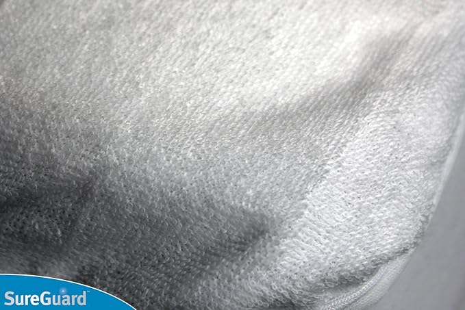 SureGuard Mini Crib Mattress Protector - 100% Waterproof, Hypoallergenic - Premium Fitted Cotton Terry Cover for Portable Pack n Play