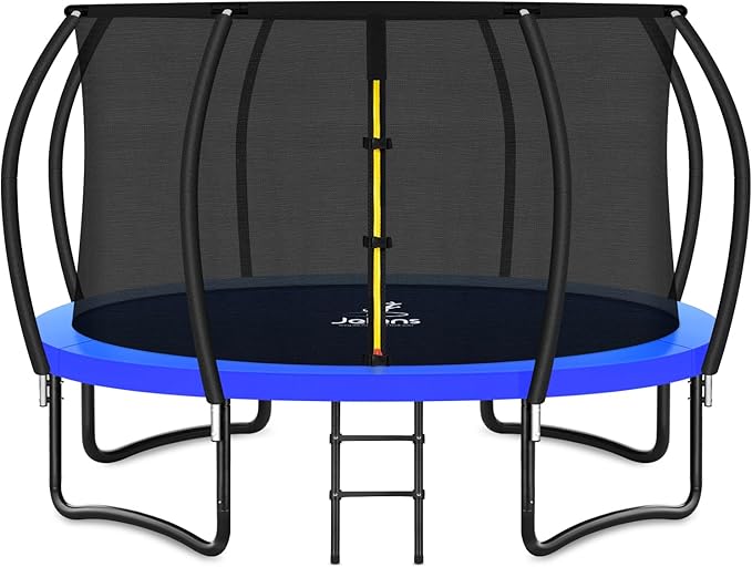 Trampoline 8FT 10FT 12FT 14FT 16FT, Recreational Trampolines with Enclosure Net and Ladder, Outdoor Anti-Rust Trampolines for Kids and Adults, ASTM Approved