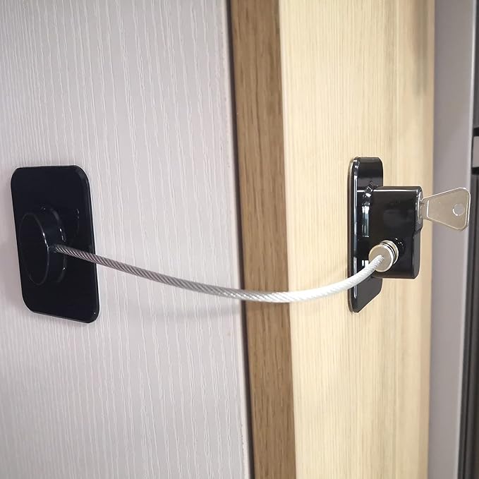 YEYA Refrigerator Lock, Mini Fridge Lock for Kids, Child Safety Cabinet Locks, 2 Pack