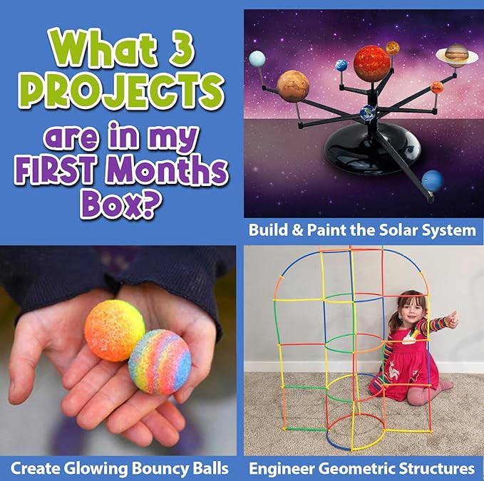 Stem Learning 9 Monthly Subscription Box Kits w/ 27 Projects - Summertime Remote School Building Toys - Science, Technology, Engineering, Mathematics - Activities for Kids Boys & Girls Ages 7-12
