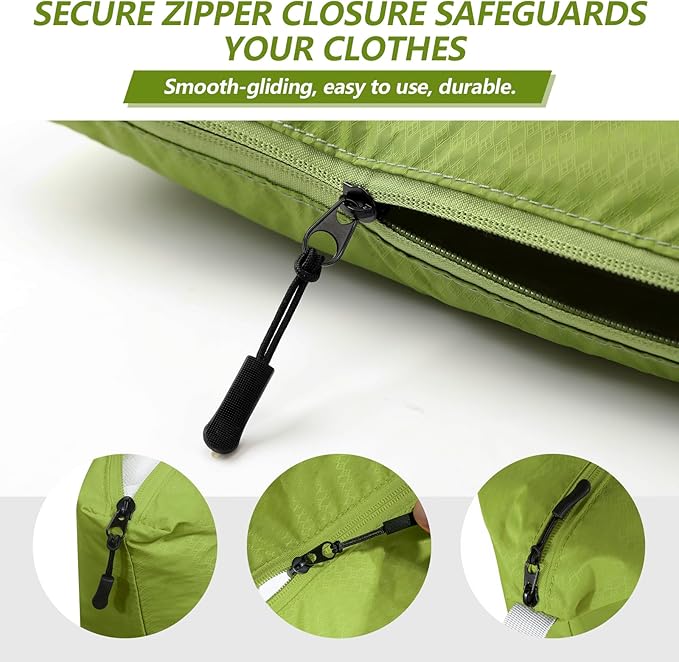 MissBoy Laundry Bag, Nylon Dirty Clothes Storage Bag, Splash-proof Travel Camping Laundry Bags with Zip, Lightweight Foldable Swimming Dry Wet Bag