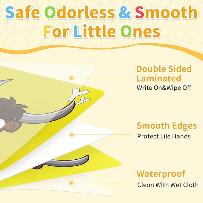 26 PCS Alphabet Mask Cards, Colorful Alphabet ABC Flash Cards with Animal Mask, Giant Letter ABC Animal Faces Flash Learning Flashcards