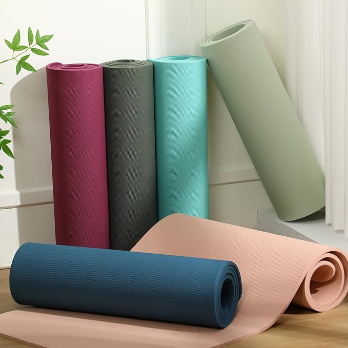 Timgle 6 Pcs 10mm Thick Yoga Mat Bulk, 68 x 24 Inches, Anti-Slip Tear-Resistant Exercise Mat for Adult Fitness, Stretching, Workout and Studio