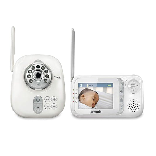 VTech VM321 Video Baby Monitor with Automatic Infrared Night Vision, Adjustable Camera, Zoom, 5 Soothing Lullabies & 1,000 Feet of Range