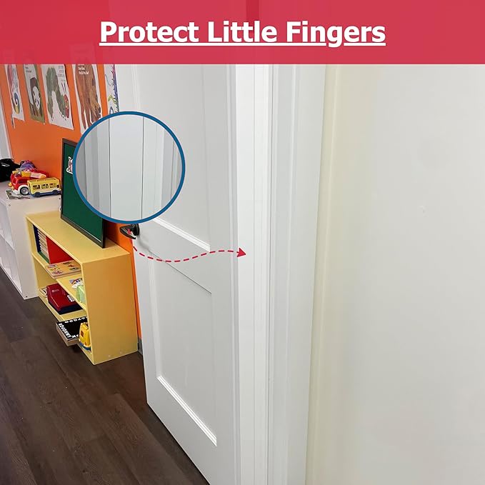 Cardinal Gates PinchNot 180 Degree Door Pinch Guard for Kids Safety-Door Hinge Protector for Babies-CSP24-Door Finger Pinch Shield Single for Front of Door-Child Proof Jamb-Made in USA