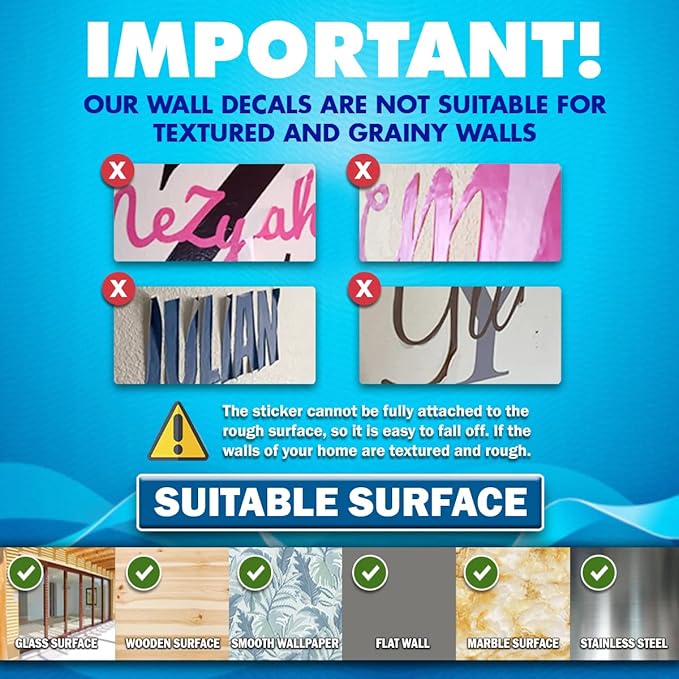 Multiple Font Custom Name Nursery Wall Decal Vinyl Sticker | Home Décor | Custom Kids Room Decal | Bedside Decals | Children’s Room| Car | Laptop