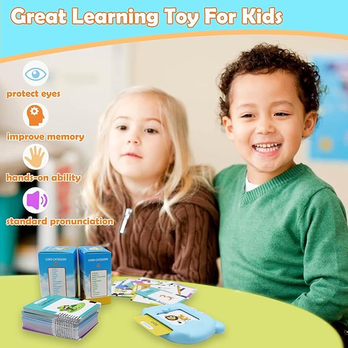 MAYAPHILOS 510 Words Italian and English Talking Flash Cards, Pocket Speech for Learn Italian, Italian Language Learning Audible Talking Flashcards Toddlers' Sensory Preschool Birthday Gifts
