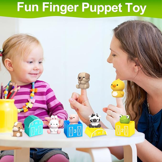 Learning Toy for Toddlers 1 2 3 Year Old, 10 Farm Animal Toys & 10 Barns, Counting, Matching & Sorting Montessori Educational Sensory Toys, Christmas Birthday Easter Gift for Baby Boy Girl 1-3