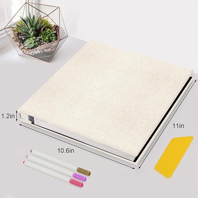 Zesthouse Photo Album Self Adhesive Pages, 60 Pages Magnetic Scrapbook Albums with Sticky Page,Photos Album Holds 8x10 & 5X7 & 4x6 & 6x8 & 3x5, Large Picture Book Ideal for Family,Wedding,Baby