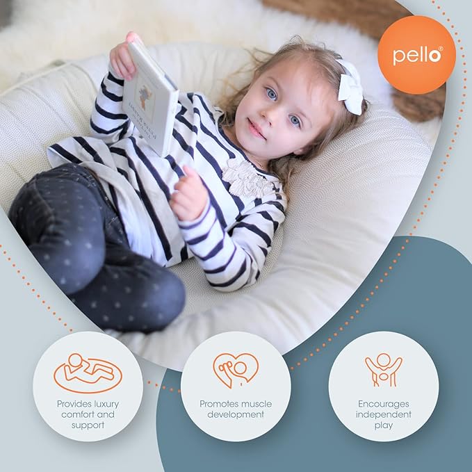Pello Multi-use Luxe Baby, Floor Pillow/Play Mat/Lounger (Oxford/Blue)