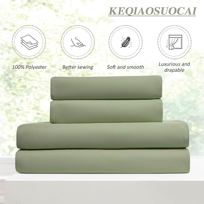 KEQIAOSUOCAI Pinch Pleated Curtains 120 Inches Long 10 FT Length, Luxury Blackout Bedroom Curtain Thermal Insulated Window Treatment Panels for Living Room(40x120,Sage Green,2 PCs)