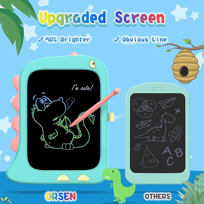 ORSEN 8.5 Inch Doodle Board Drawing Tablet - Dinosaur Toy Gift for Kids 3-7 Years Old