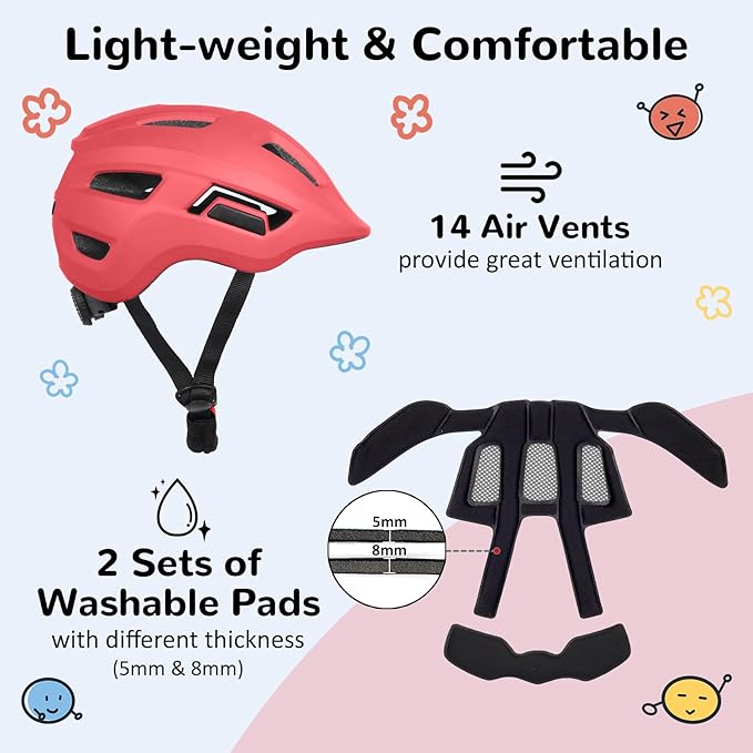 Toddler/Kids Bike Helmet, Adjustable and Multi-Sport, from Infant to Schoolchild, 2 Sizes