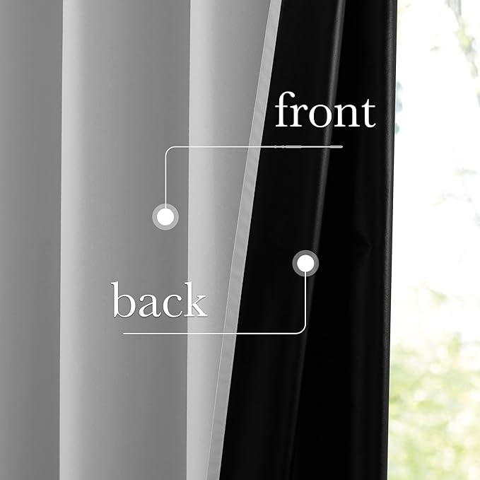 NICETOWN 100% Blackout Curtains 96 inches Long, Grommet Portable Blackout Travel Window Treatment Thermal Curtains Energy Saving for Bedroom/Home Theater, Off White W52 x L96, 2 Panels