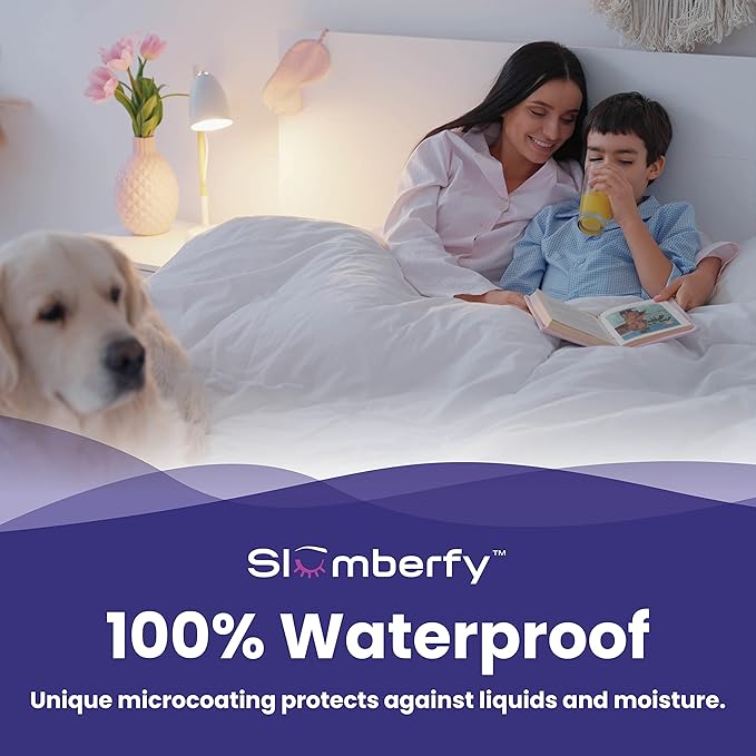 Twin XL Size Waterproof Viscose Made from Bamboo Mattress Encasement by Slumberfy - Premium Skin-Safe Mattress Protector with 360° EZ Zipper, Bed Bug, Zippered Encasement (39x80 in)