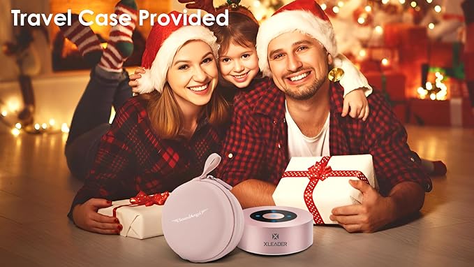 XLEADER Mini Bluetooth Speaker (Travel Case Provided) HD Sound&Rich Bass, Touch Design, 12-15H Playtime, Support Aux Input, Micro SD, Mic, for iPhone Laptop Shower Office, Ideal Gifts, Pink Rose Gold