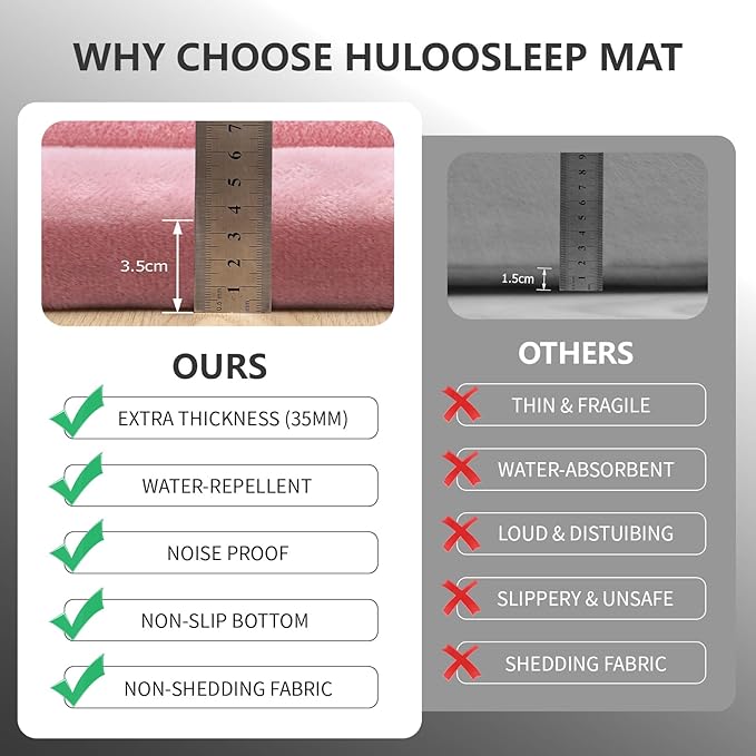 Baby Play Mat for Floor,1.3" Thick Elasti-Foam 50x50 Playpen Mat for Toddlers Infant Kids,Water-Repellent Soft Coral Velvet Tummy Time Mat,Non Slip Crawling Mat,Tatami Mat(Pink)