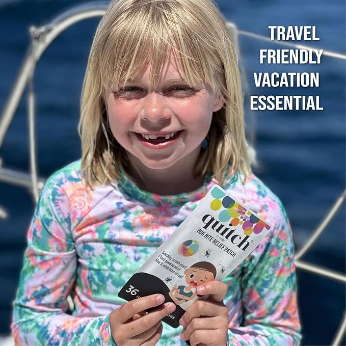 Quitch Mosquito Bite Itch Relief Patch, After Bite Insect Bite Treatment, Anti Itch Cream Alternative, Insect Bite Relief, Cruise, Travel and Camping Essential for Kids