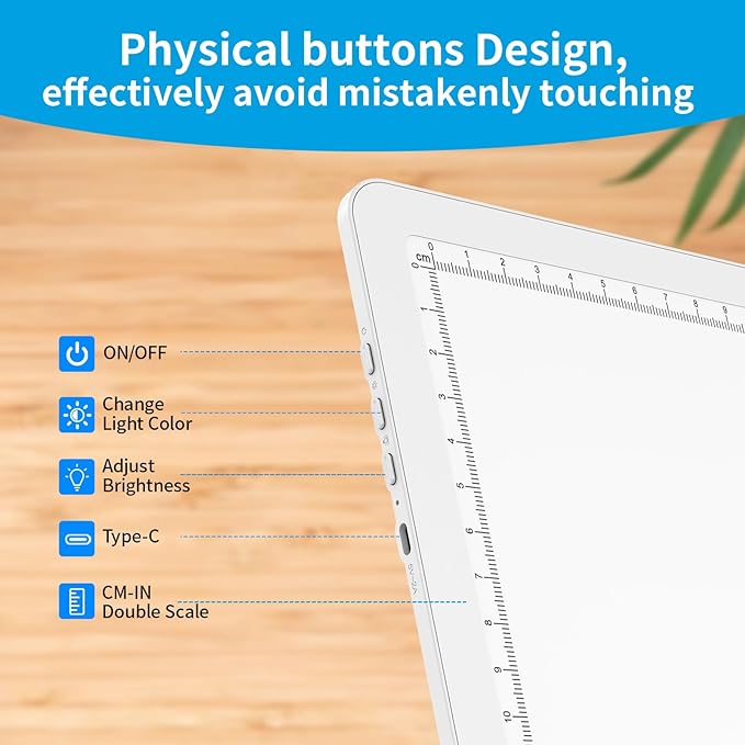 Phylosal Magnetic A3 Light Pad with Bag, Super Bright Light Box with Side Button, Diamond Art Light Board, Lightbox for Tracing and Drawing, USB Power Light Table for Sketching, Weeding Vinyl (White)