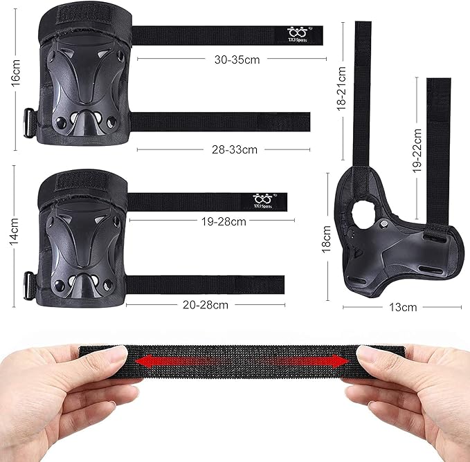 TXJ Sports Knee Pads Elbow Pads with Wrist Guards Protective Gear Set for Kids Youth Skateboard Sports Skateboarding Roller Skating Bicycling 6 in 1