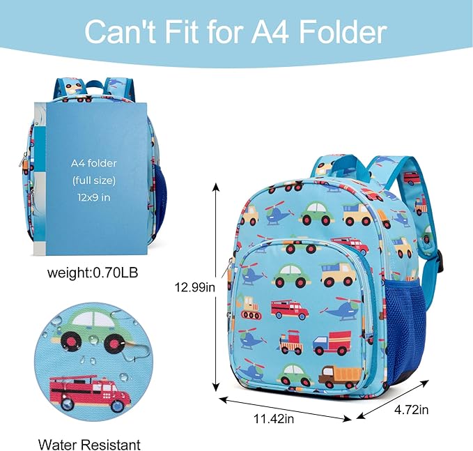 CLUCI Toddler Backpack for Boys Kids Backpacks Preschool Kindergarten Child Bookbag Travel Cute Daycare Bluey Backpack Cars