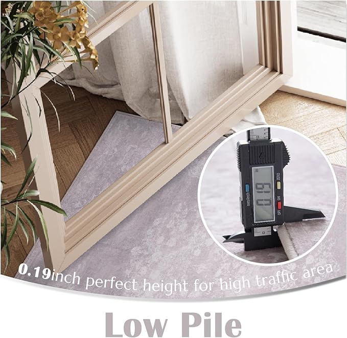 jinchan Hallway Runner Rug 2x8 Vintage Floral Distressed Design - Machine Washable Non-Slip Low-Pile Soft Thin Faux Wool Kitchen Carpet for Farmhouse Bedroom Laundry Room(2x8ft,Orchid)