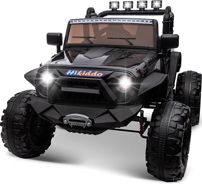 24V 9Ah Ride on Toy for Big Kids, 4WD 2 Seater Ride on Car Truck with Remote Control, 4x200W Motor - Black