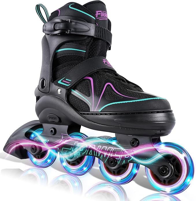 Kids Adjustable Inline Skates Ages 4-12, Youth Inlie Skates for Girls Boys 5-8 8-12 with Full Light Up Wheels, Beginner Women Adult Skates