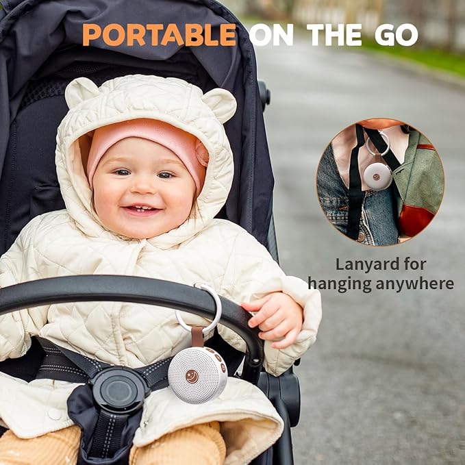 Sound Machine Mini Portable Baby White Noise Machine with 30 Soothing Sounds for Kids Adults Auto-Off Timer 32 Volume Levels Rechargeable Brown Noise Sleep Machine for Home Office Privacy and Travel