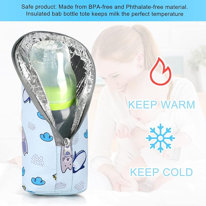 Accmor Baby Bottle Cooler Tote Bags, Insulated Breastmilk Cooler Bag, Nursing Bottle Cooler Warmer Bag for Nursing Mom Daycare Travel