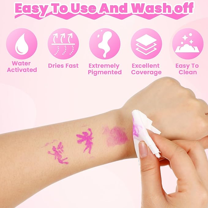 42 Color Face Painting Kit for Kids - Water Based, Non Toxic Face paint palette with Art Brushes, Stencils, Gems - For Halloween, Carnival, Costume Makeup, Parties & Cosplay