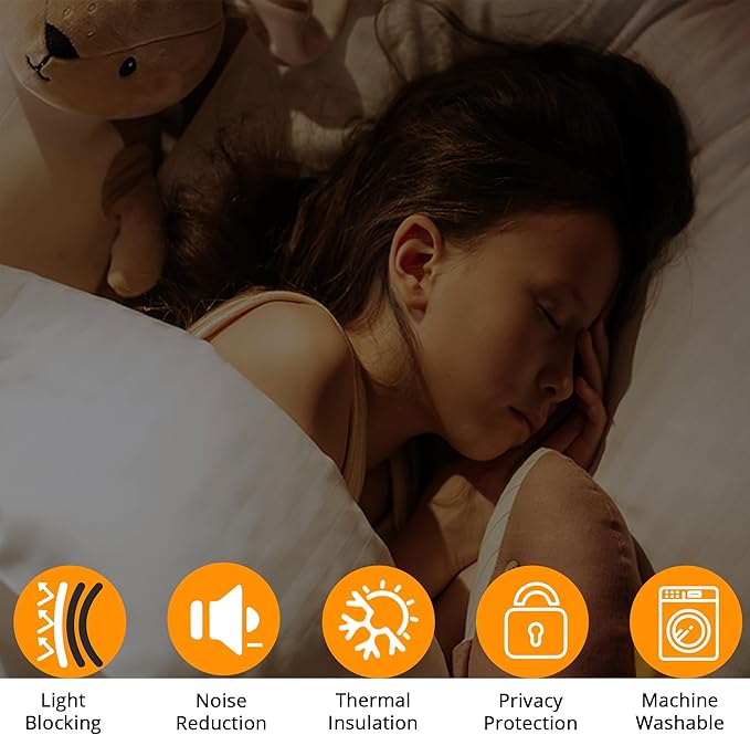 Dinosaur Blackout Curtains for Kids Room - 2 Panels, Each W52×L63, 100% Blackout, Thermal Insulated, Noise Reducing, Perfect for Kids Room and Nersury