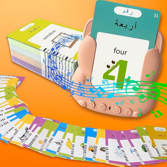 Talking Flash Cards for Kids - Arabic Bilingual English Flashcard for Toddlers 3-12, Test Mode, 510 Sight Words, Audible Pocket Speech, Sensory Toys for Autism, Boys Girls Gifts (Arabic)