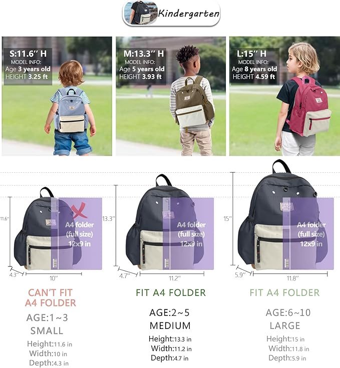 Toddler Backpack for Boys 2-5: Preschool Kindergarten 13" Daycare Backpacks Fit A4 Folder