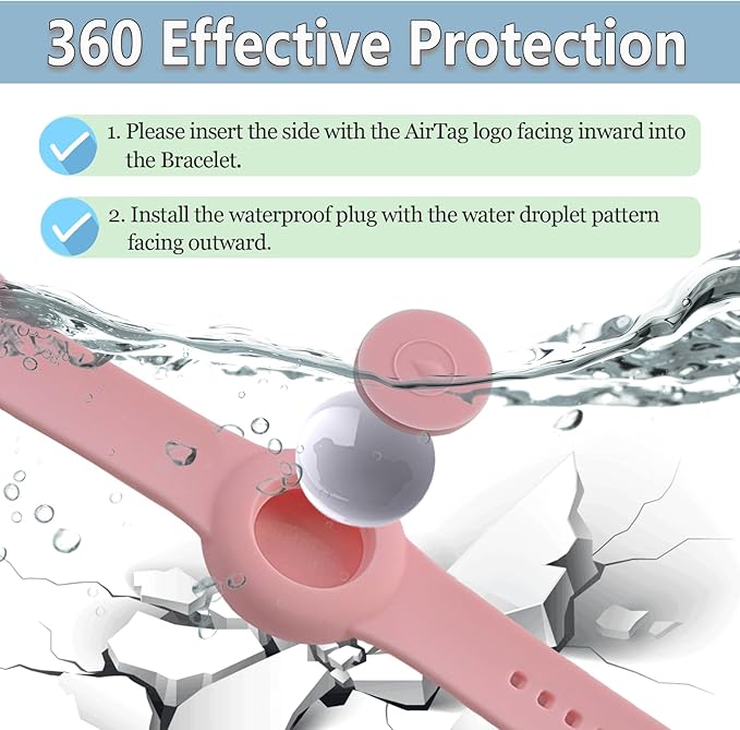 Waterproof Bracelet for AirTag Kids, Personalized Initial Letter Hidden Holder Compatible with Air Tag, Silicone Case for Airtag Adjustable Anti-Lost GPS Tracker for Toddler Child Elder, I