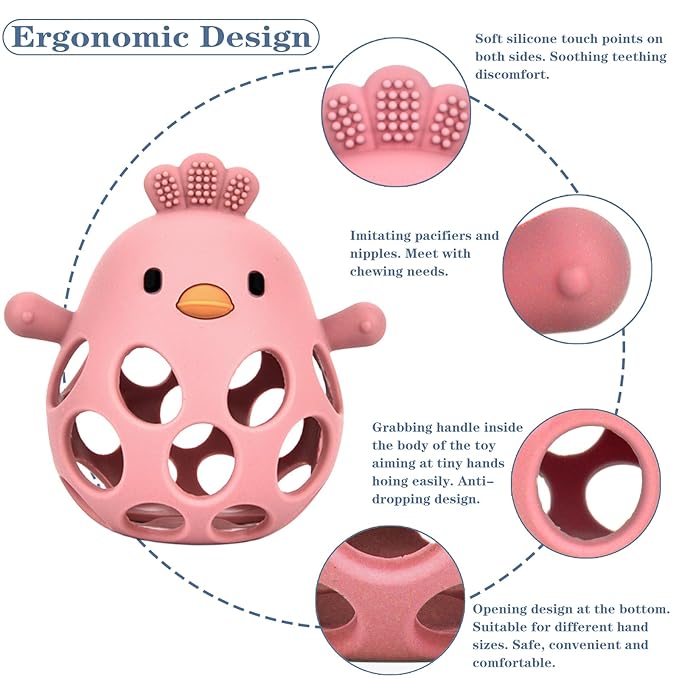 Baby Teething Toys, Teething Toys, Teethers for Babies 3-6 Months, Baby Chew Toys, BPA Free Teether Mitten with Soft Texture for Sensory Exploration and Itching Teething Relief