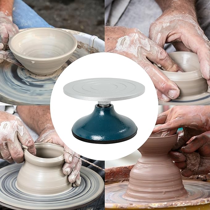 DUPDMKIN Banding Wheel All Metal Construction Banding Wheel for Pottery with Ball Bearings Pottery Tools for Clay Art Decorating (7 inch)