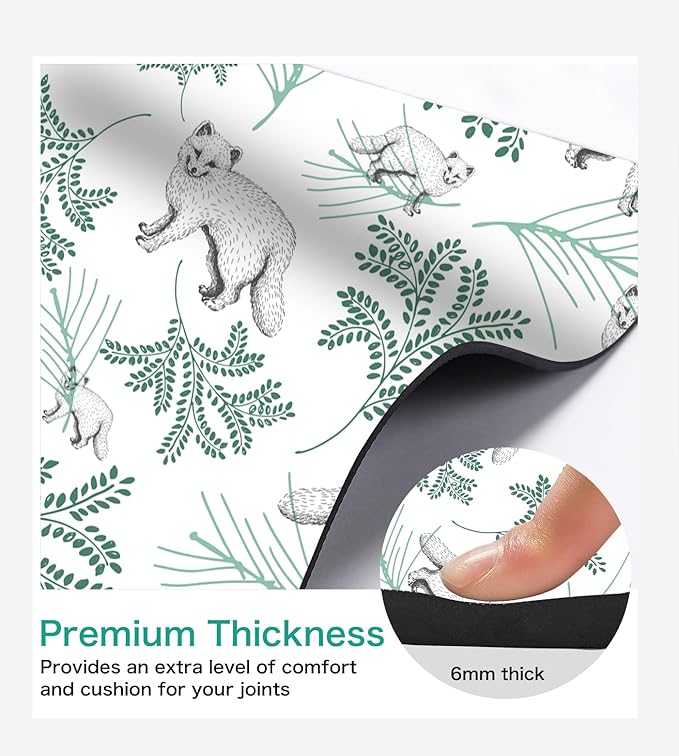 Non Slip Yoga Mat TPE Workout Mat for Men Women, Thick Workout Mat with Carrying Strap, Fitness Mats for Exercise, Yoga, Fitness, Pilates, Floor Workouts (72" x 24" x 6mm)