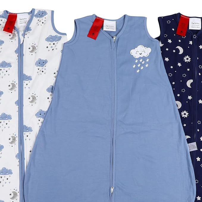 Yoofoss Baby Sleep Sack 18-24 Months Baby Wearable Blanket 100% Organic Cotton 2-Way Zipper TOG 0.5 Toddler Sleeping Sack 3 Pack, Soft Lightweight Sleep Sacks for Babies(X-Large)