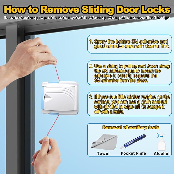 Sliding Door Lock 6 Pack, Child Safety Lock For Sliding Glass Doors, Easy To Install, Keeps Your Baby Out Of Danger, For Sliding Glass Doors, Sliding Windows, Sliding Closets, Etc (Blue)