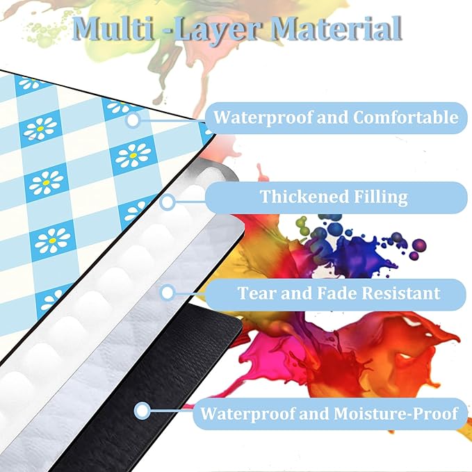 Extra Large Picnic Blanket Waterproof,80"x 80"Foldable Machine Washable Beach Blankets,Outdoor Blanket for 6-8 Adults,Picnic Mat Suitable for Indoor Crawling,Park Beach,Camping,Hiking,Travel( Blue)