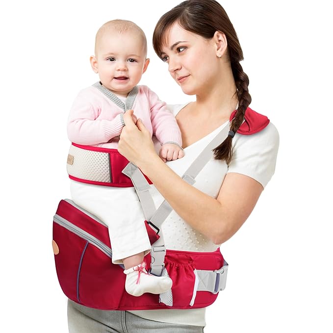 Baby Hip Seat Carrier, Ergonomic Waist Stool for Child Infant with Adjustable Strap Pocket Soft Base, Baby Hip Carrier for Newborns & Toddlers