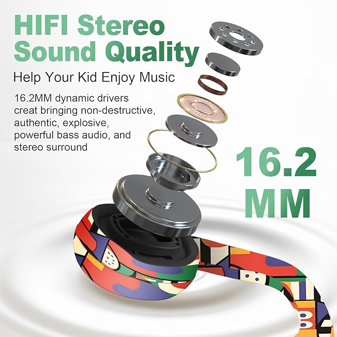 Kids Headphones, Bluetooth 5.2 Air Conduction Open Ear Headphones, 85dB Volume Limiting-Yellow