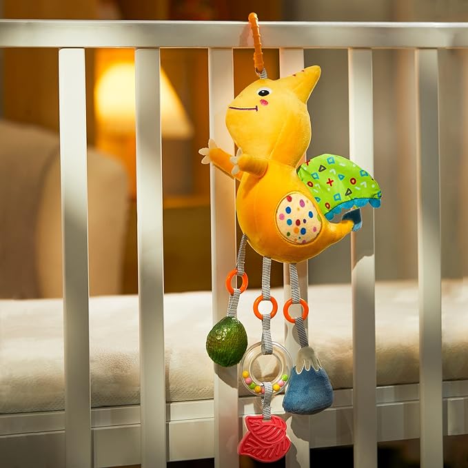 TUMAMA Dinosaur Hanging Rattle Toy, Car Seat Stroller Crib Mobile Toy for 3 6 9 12 Months Boys, Girls Newborn Infants Toddlers