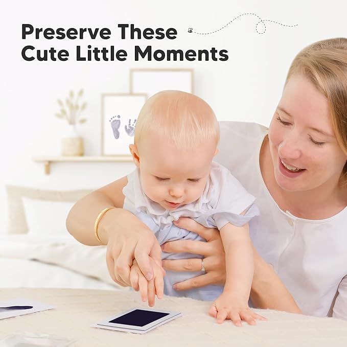 4-Pack Inkless Baby Hand and Footprint Kit - Mess Free Ink Pad for Newborn Keepsake, Dog Nose & Paw Print Kit, Clean Touch Ink Pad for Baby Hand & Footprints, Ideal New Mom Gifts (Twilight)