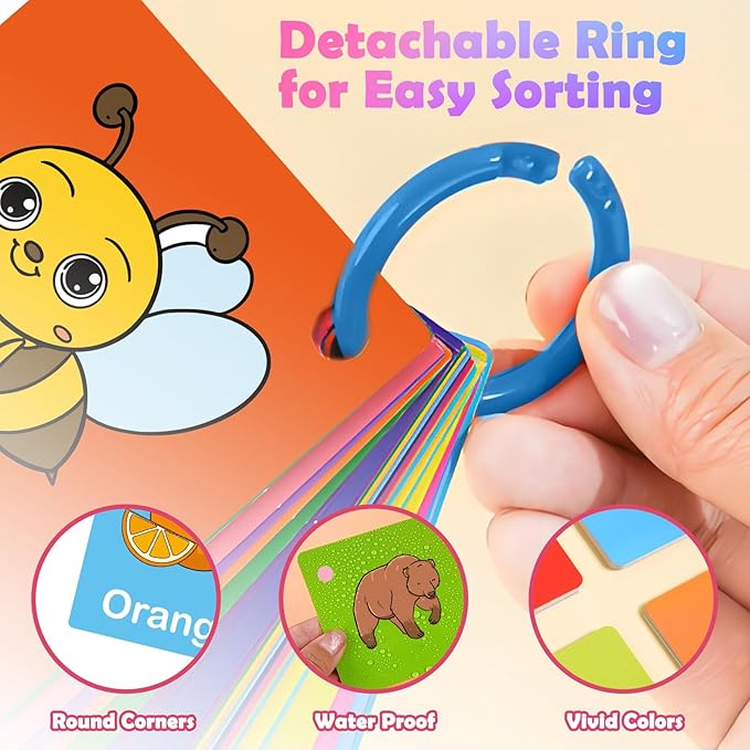 Toddler Learning Flash Cards, 60 PCS Double Sides Flashcards for Alphabets, Numbers, Colors, Shapes, Sight Words, Baby Cognitive Flashcards for Kids, Preschool Kindergarten Learning Activities