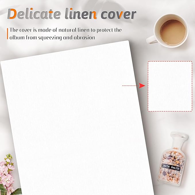 Popotop Photo Album 4x6 600 Pockets for Wedding Gifts,Linen Hardcover Picture Albums for Family Anniversary Baby Vacation Pictures