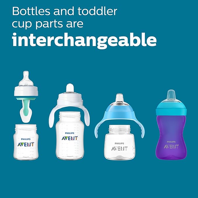Philips Avent Anti-Colic Baby Bottles, 11oz, with Flow 3 Nipples, 3m+, 4pk, Clear, SCY106/04