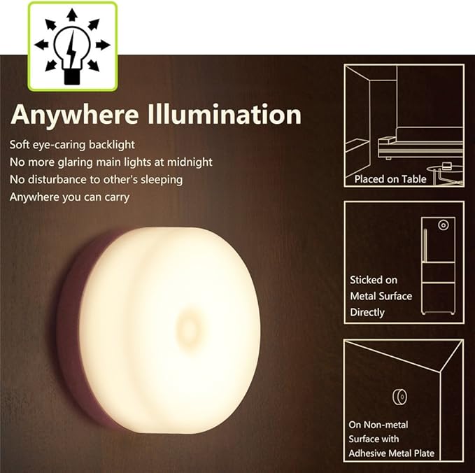 Rechargeable Mini Touch Night Light, Wireless LED Lamp for Kids - Portable, Dimmable Nursery Lamp