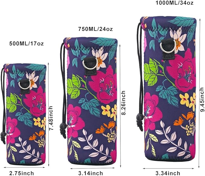AUPET Water Bottle Bag Carrier,24oz/32oz Insulated Neoprene bottle Sling Holder Case Pouch Cover for 1000ML/750ML Bottles with Shoulder Strap for walking